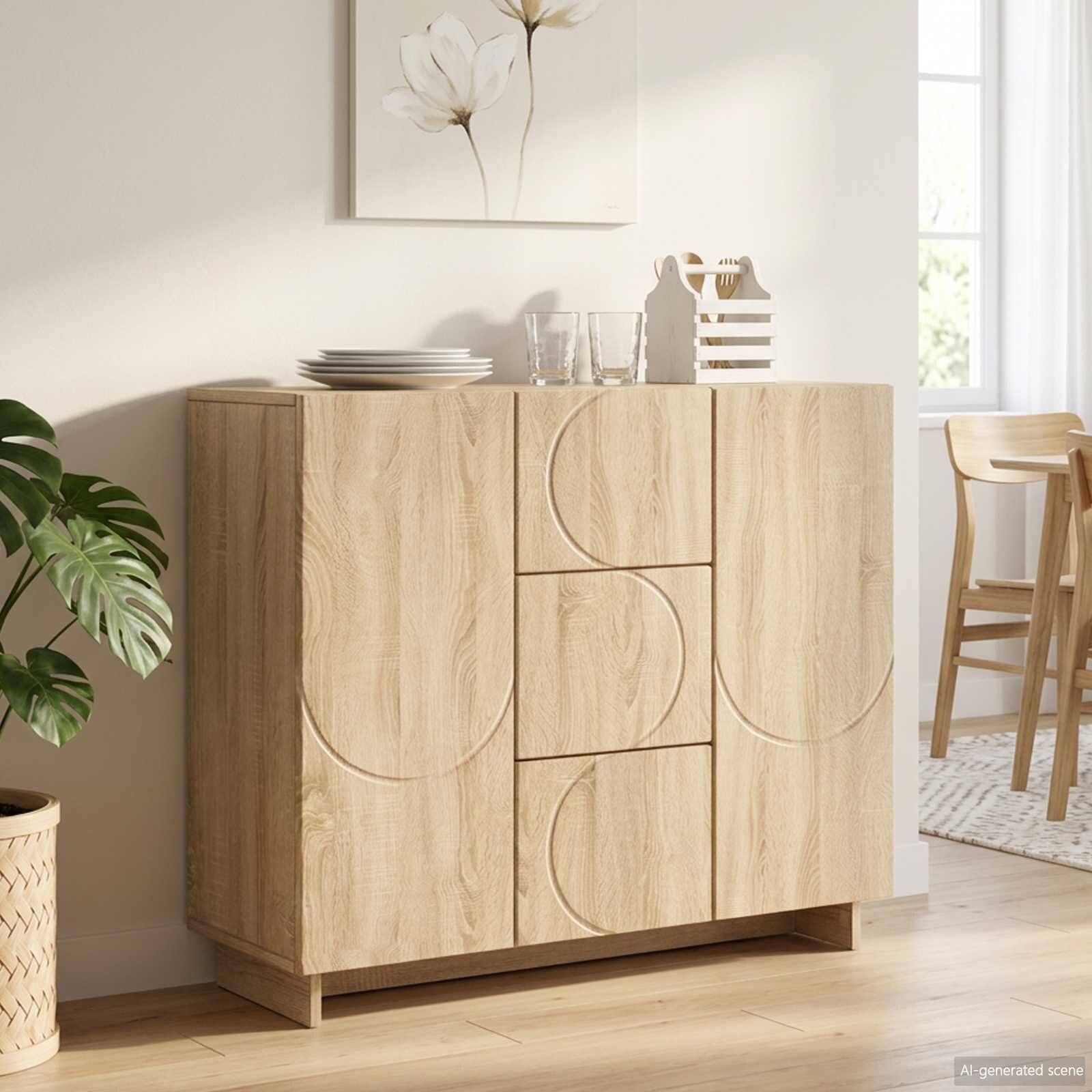 vidaXL Служебен шкаф Дъб сонома 85.5 x 31 x 75 см Инженерна дървесина