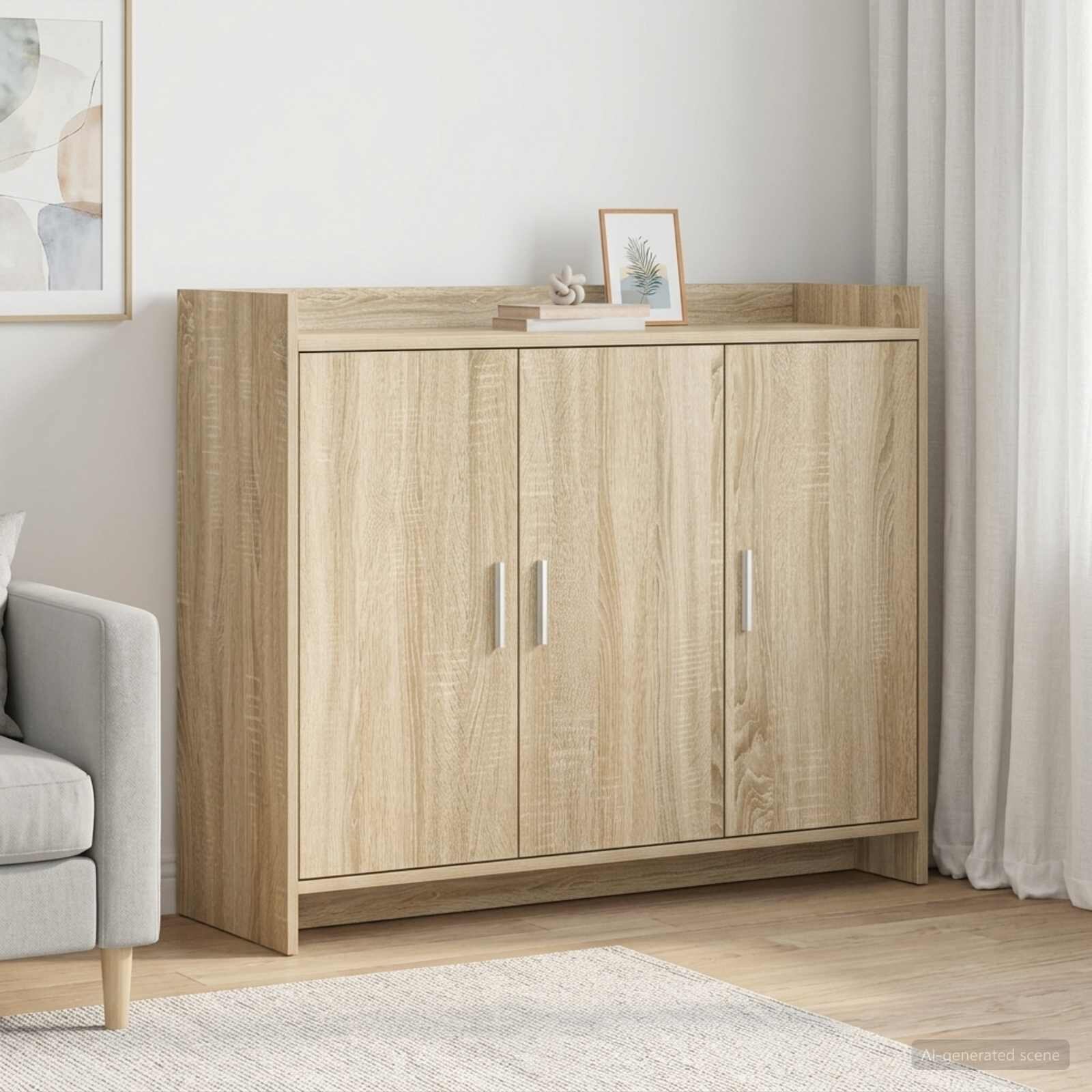vidaXL Служебен шкаф Дъб сонома 985 x 33 x 80 см Инженерна дървесина