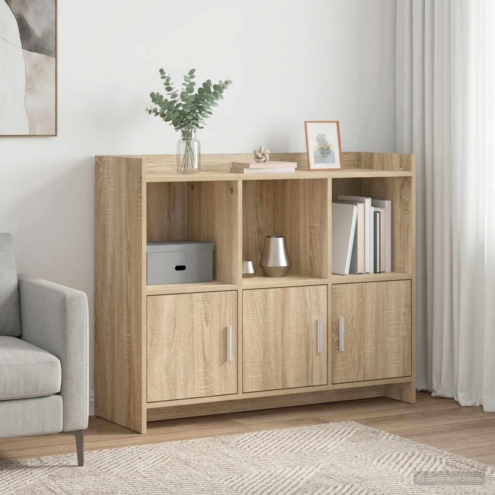vidaXL Служебен шкаф Дъб сонома 985 x 33 x 80 см Инженерна дървесина