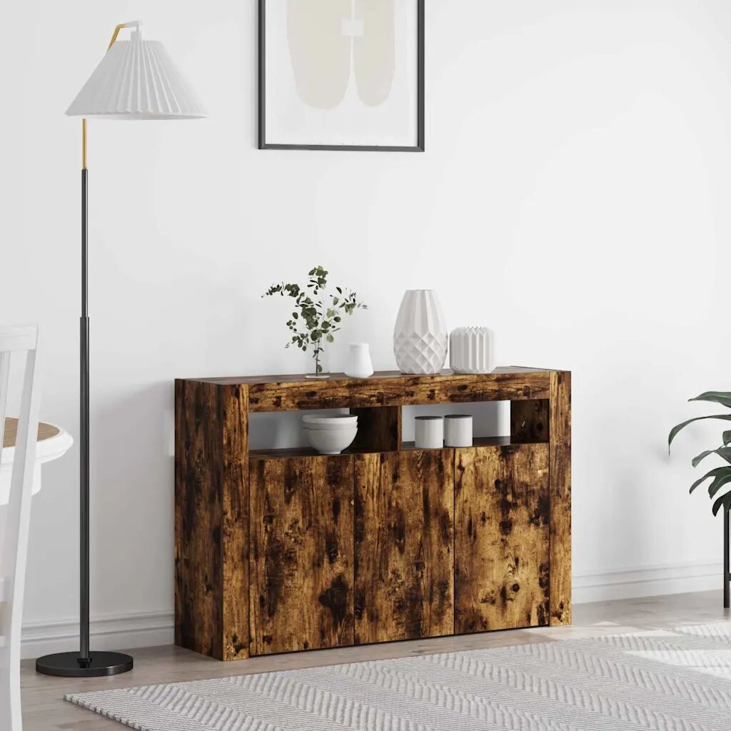 vidaXL Служебен шкаф Димян дъб 116 x 30 x 75 см Инженерна дървесина