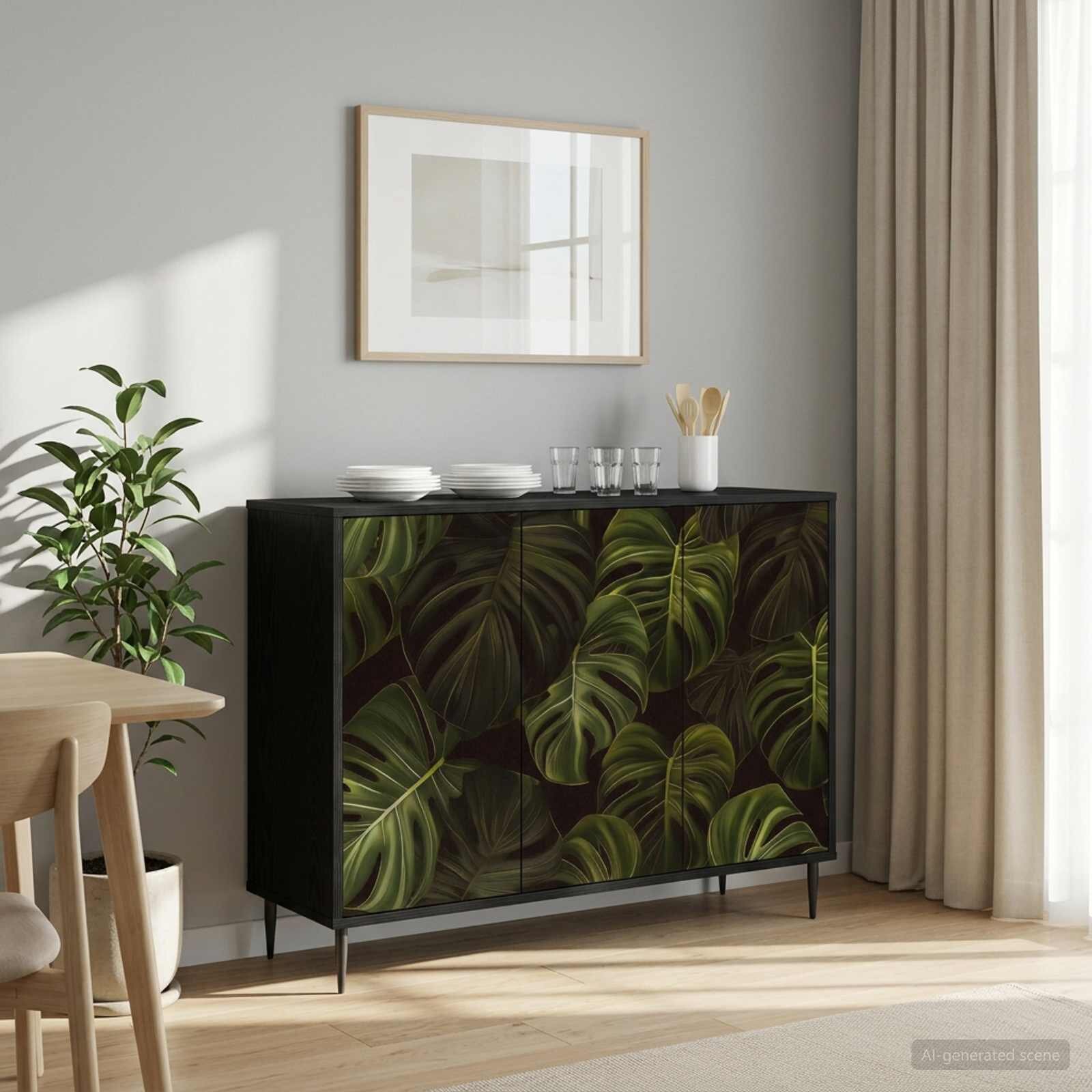 vidaXL Служебен шкаф ELBURG Черен дъб 102 x 33 x 76 см
