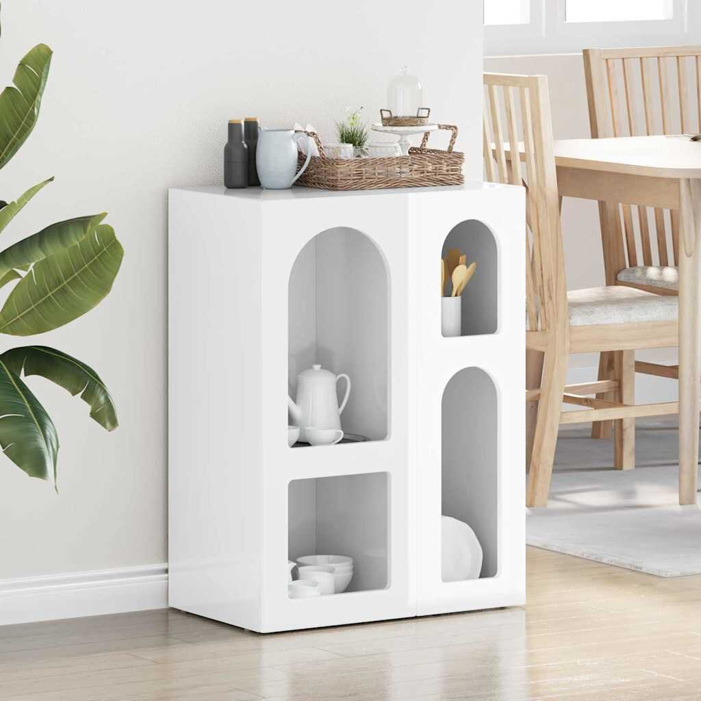 vidaXL Служебен шкаф ELST Лъскаво бяло 59 x 35 x 80.5 см