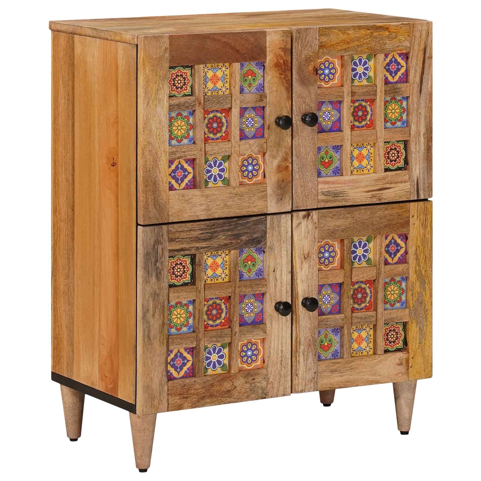 vidaXL Служебен шкаф Естествен 60 x 33 x 75 cm Солидно мангово дърво