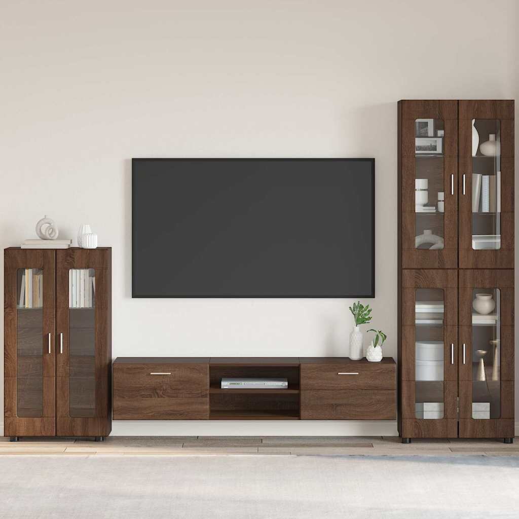 vidaXL Служебен шкаф FLORIN 555 x 29 x 100 см Кафяв дъб