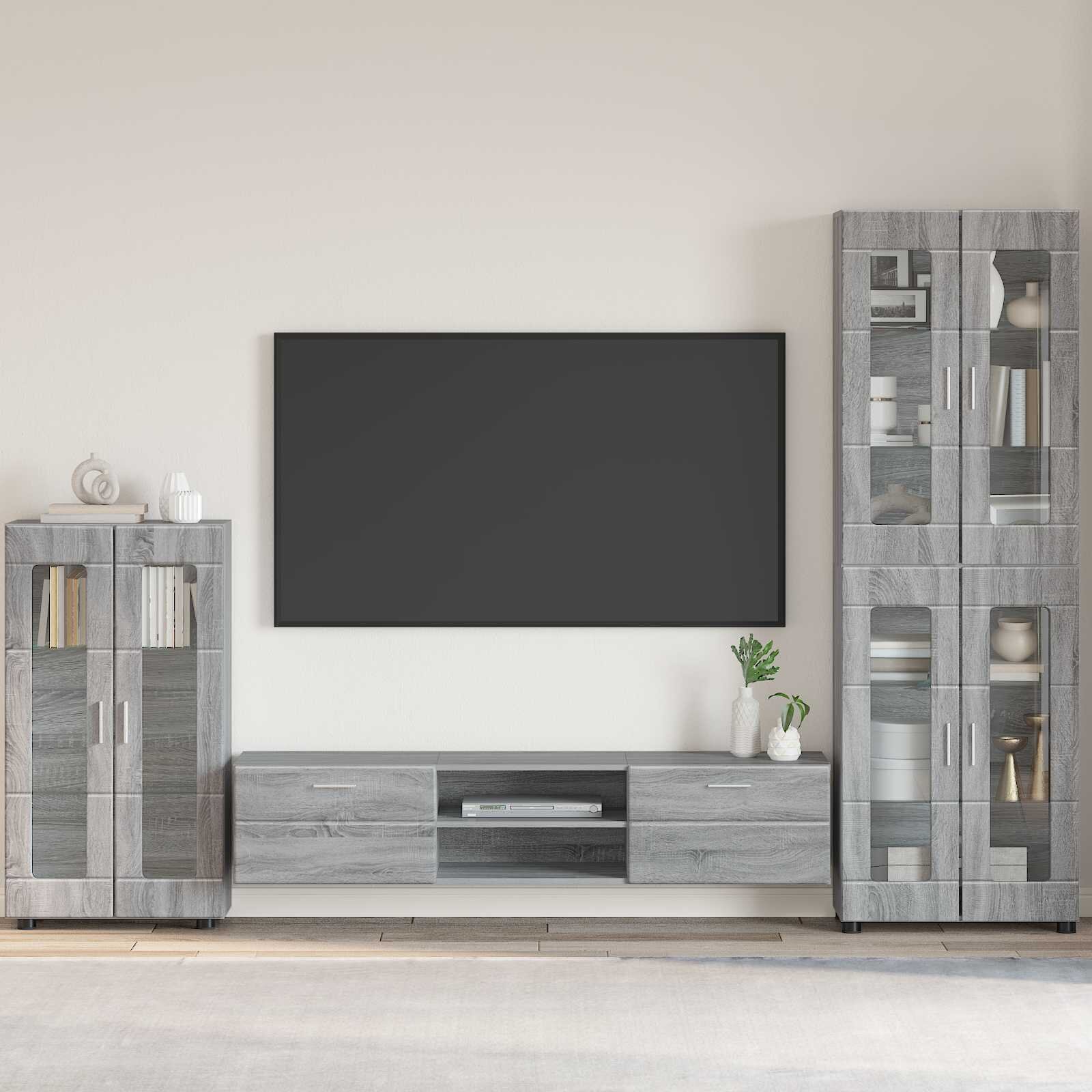 vidaXL Служебен шкаф FLORIN 555 x 29 x 100 см Сив Сонома