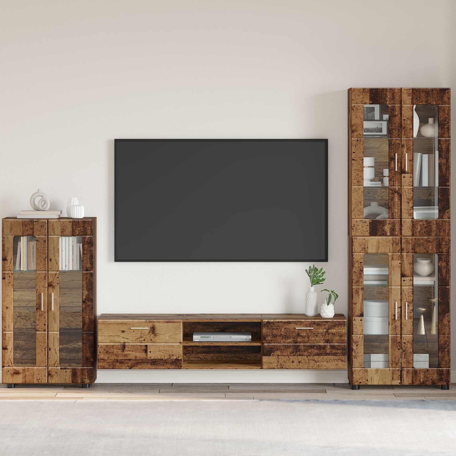 vidaXL Служебен шкаф FLORIN 555 x 29 x 100 см Старо дърво