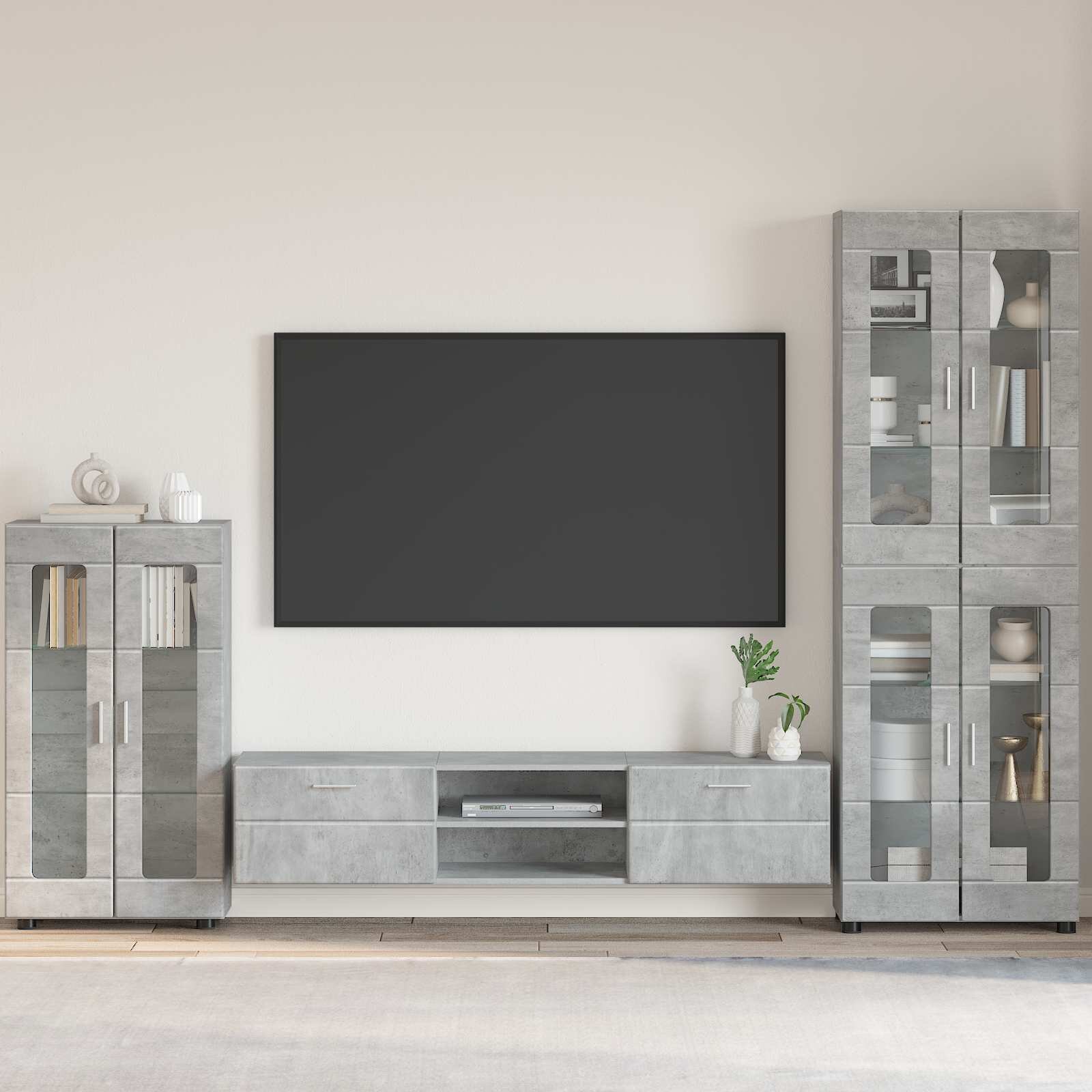 vidaXL Служебен шкаф FLORIN 555 x 29 x 100 см Циментено сиво