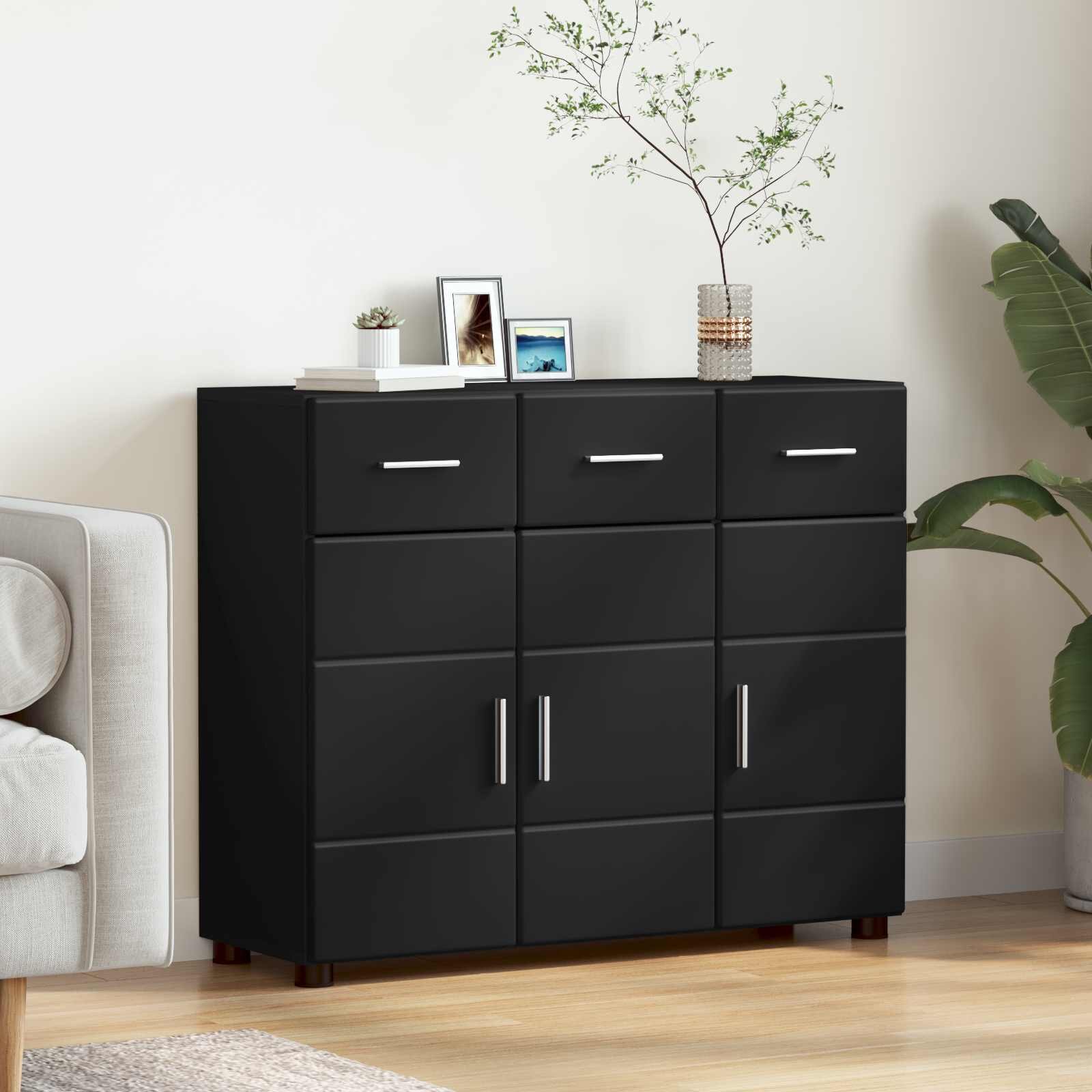 vidaXL Служебен шкаф FLORIN 885 x 305 x 73 см Черно