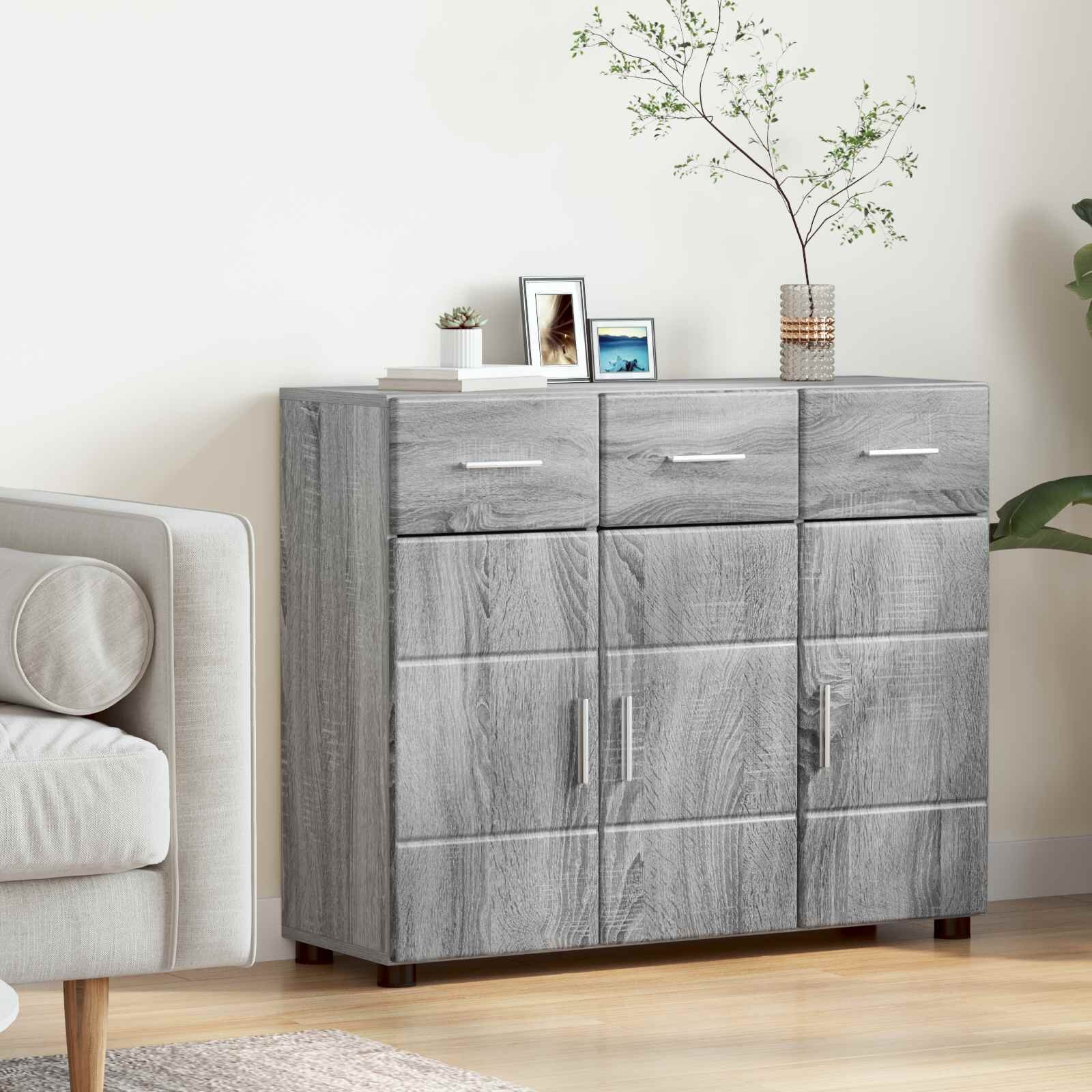 vidaXL Служебен шкаф FLORIN 885 x 305 x 73 см Сив Сонома