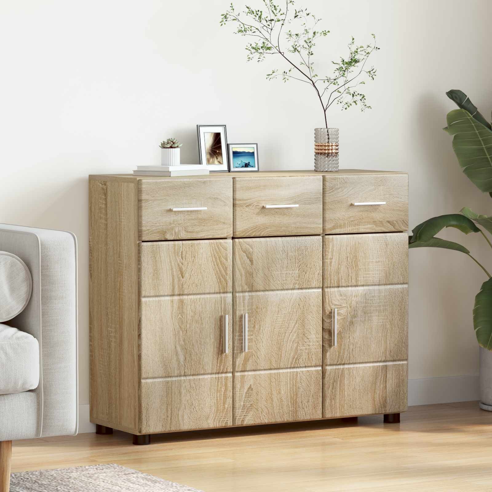 vidaXL Служебен шкаф FLORIN 885 x 305 x 73 см Сонома дъб