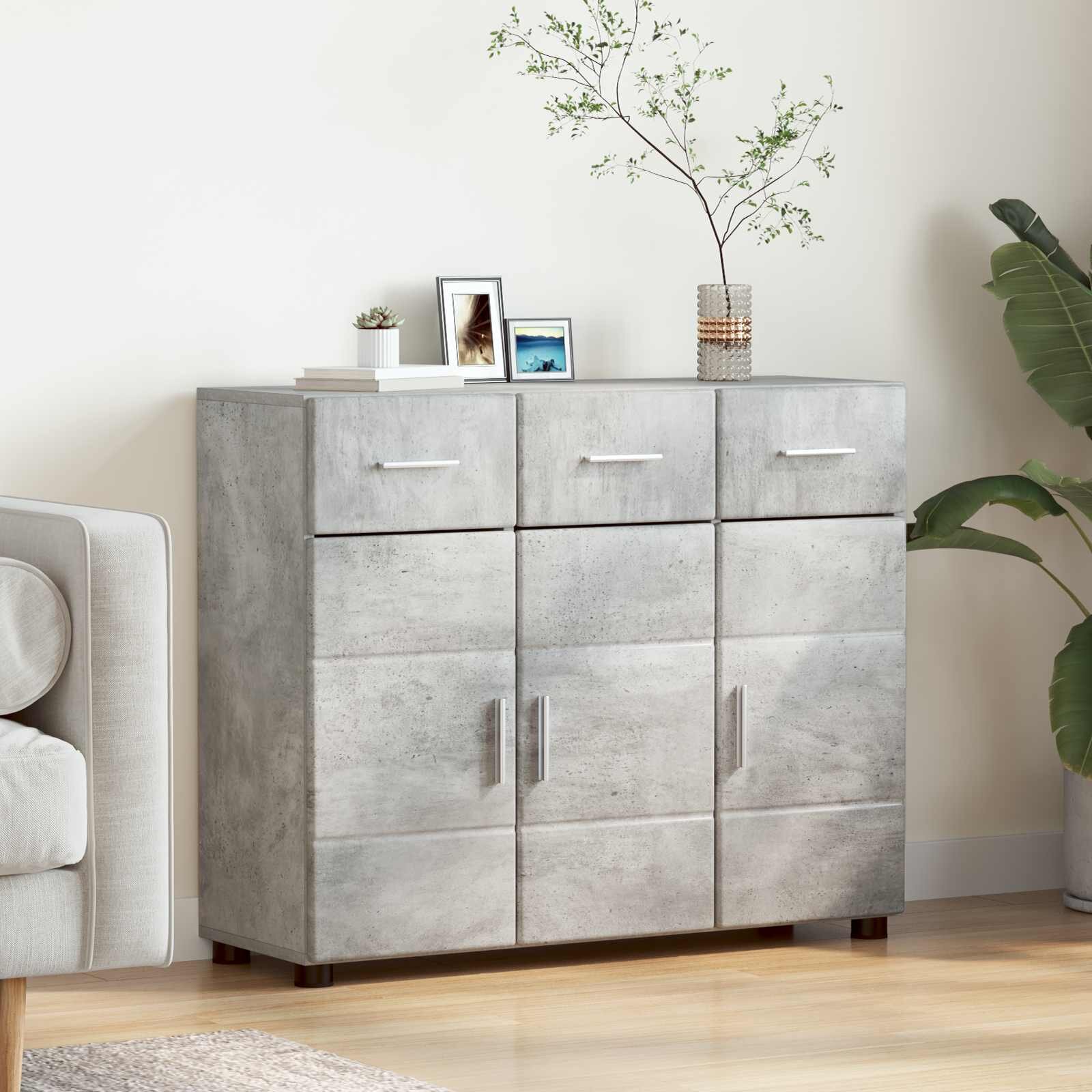 vidaXL Служебен шкаф FLORIN 885 x 305 x 73 см Циментено сиво