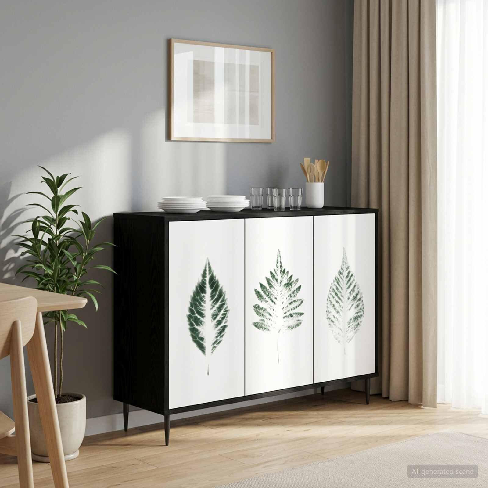 vidaXL Служебен шкаф HANAU Черен дъб 102 x 33 x 76 см