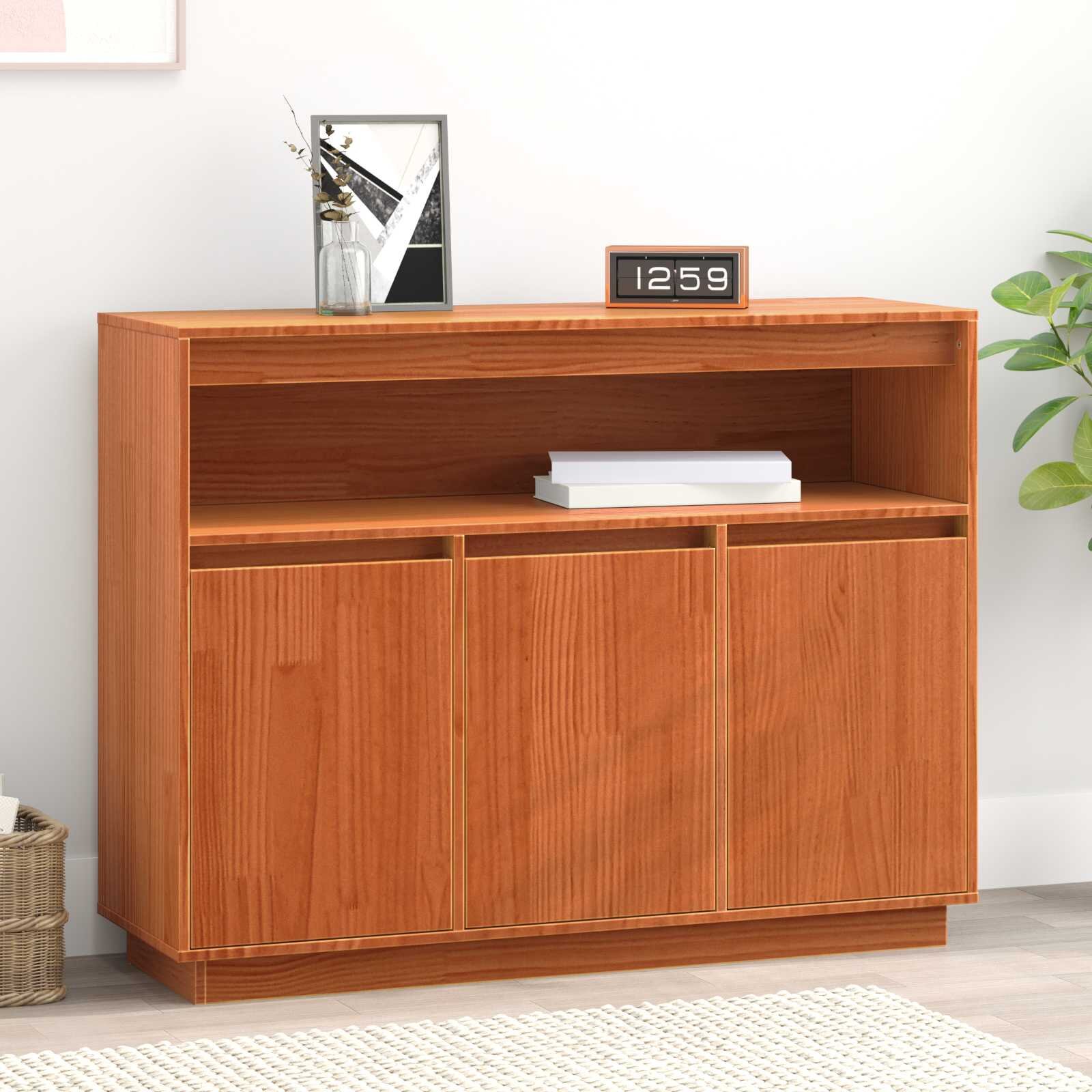 vidaXL Служебен шкаф Кафяво с восъчно покритие 1045 x 34 x 80 см