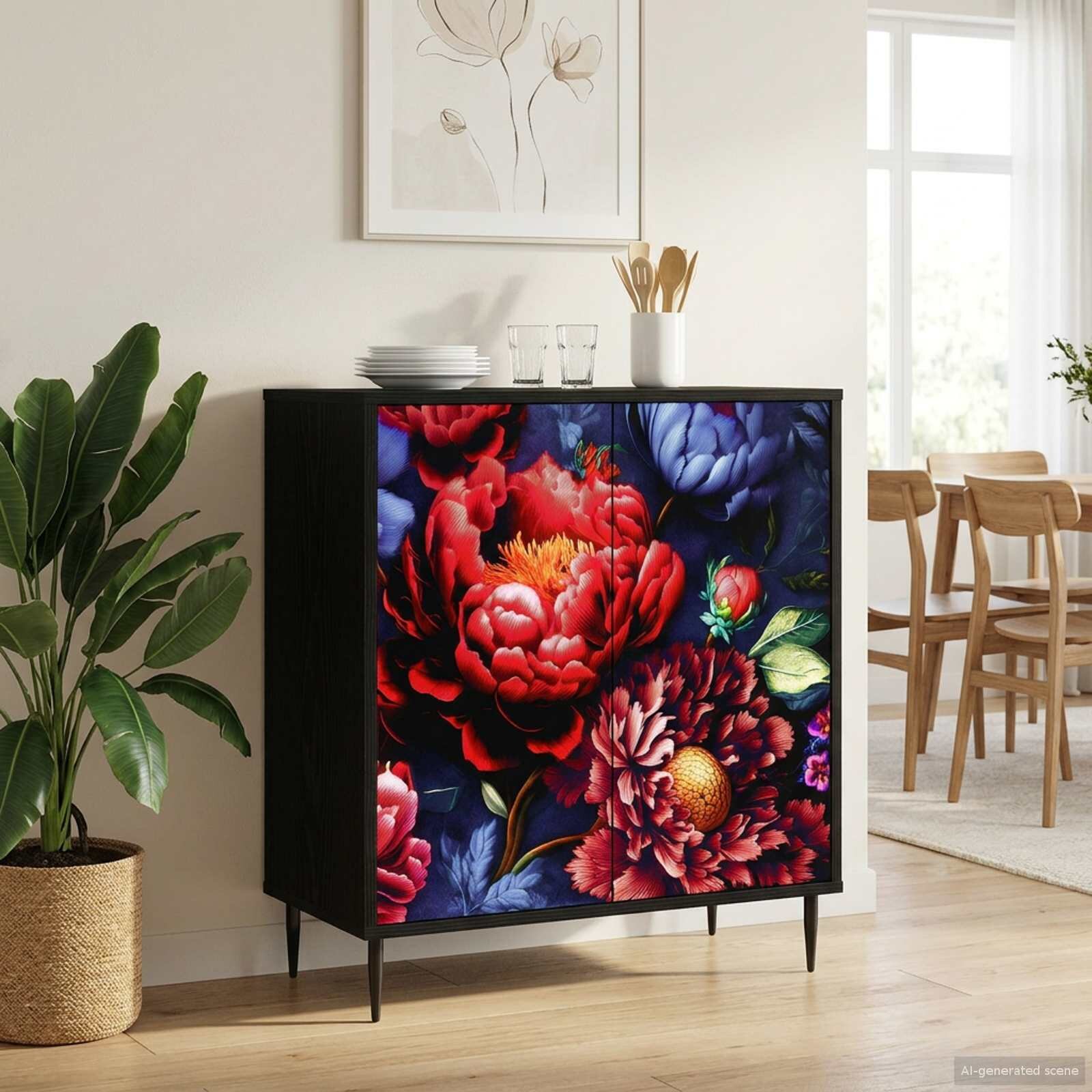 vidaXL Служебен шкаф KIEL Черен дъб 69 x 33 x 76 см