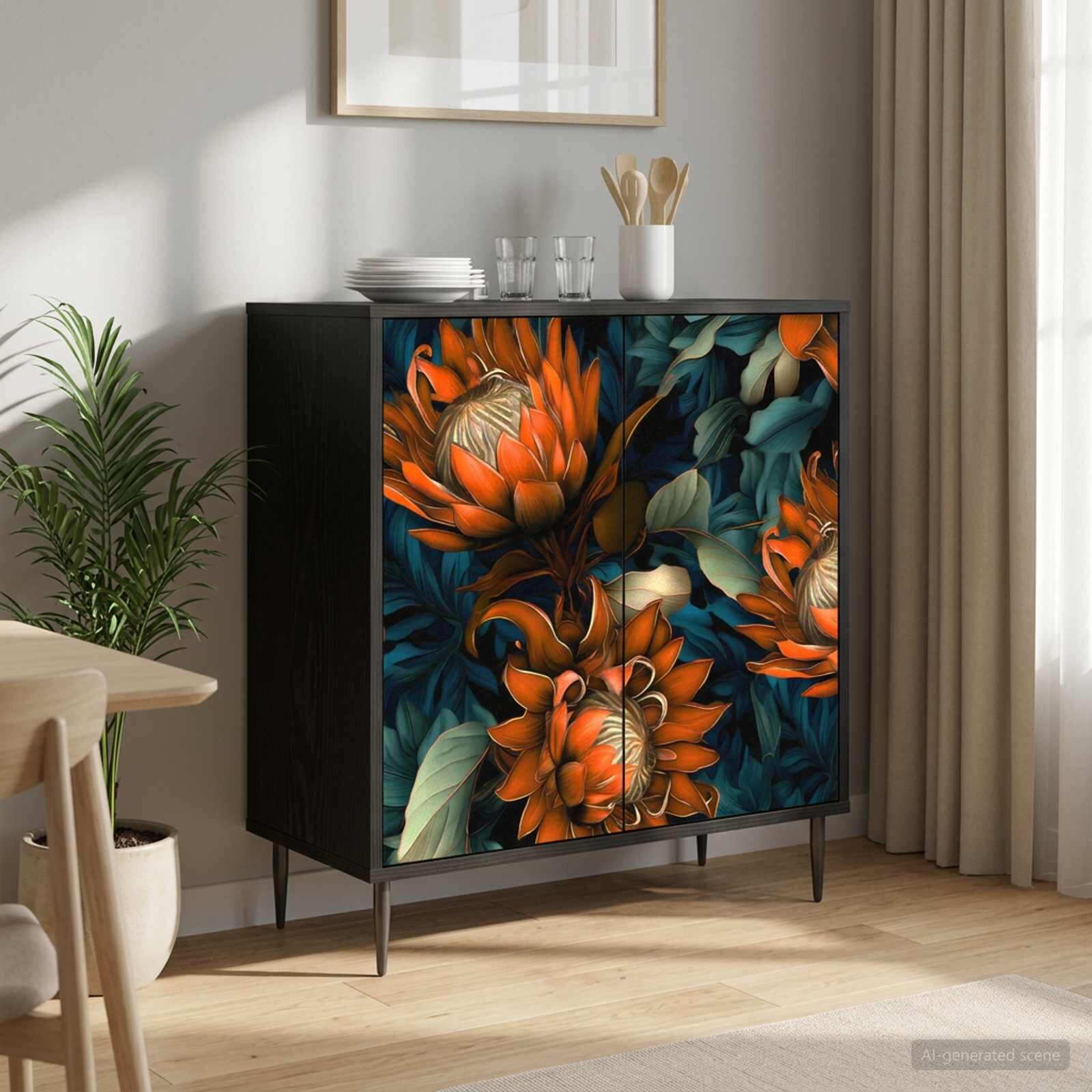 vidaXL Служебен шкаф LOCHEM Черен дъб 69 x 33 x 76 см