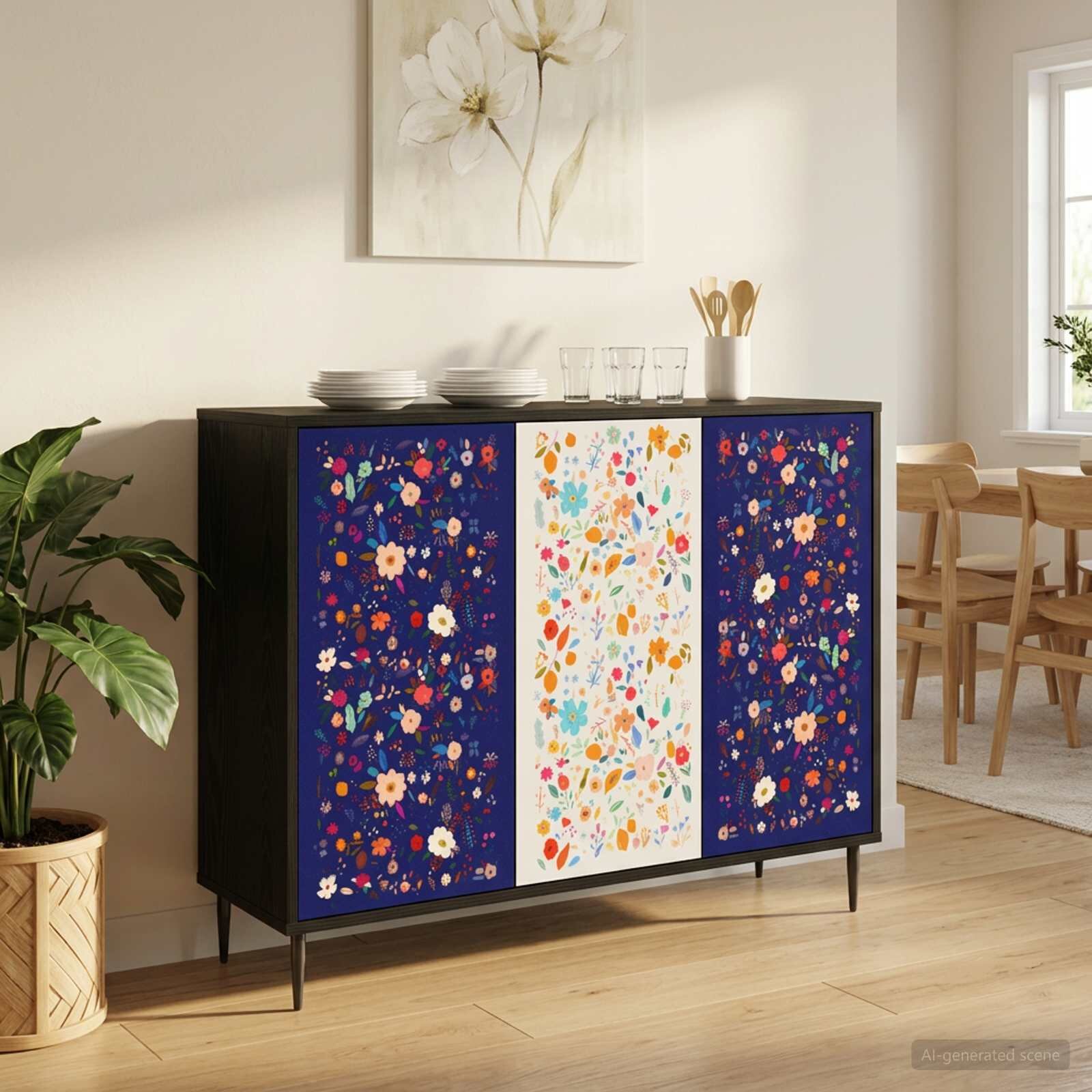 vidaXL Служебен шкаф MAINZ Черен дъб 102 x 33 x 76 см