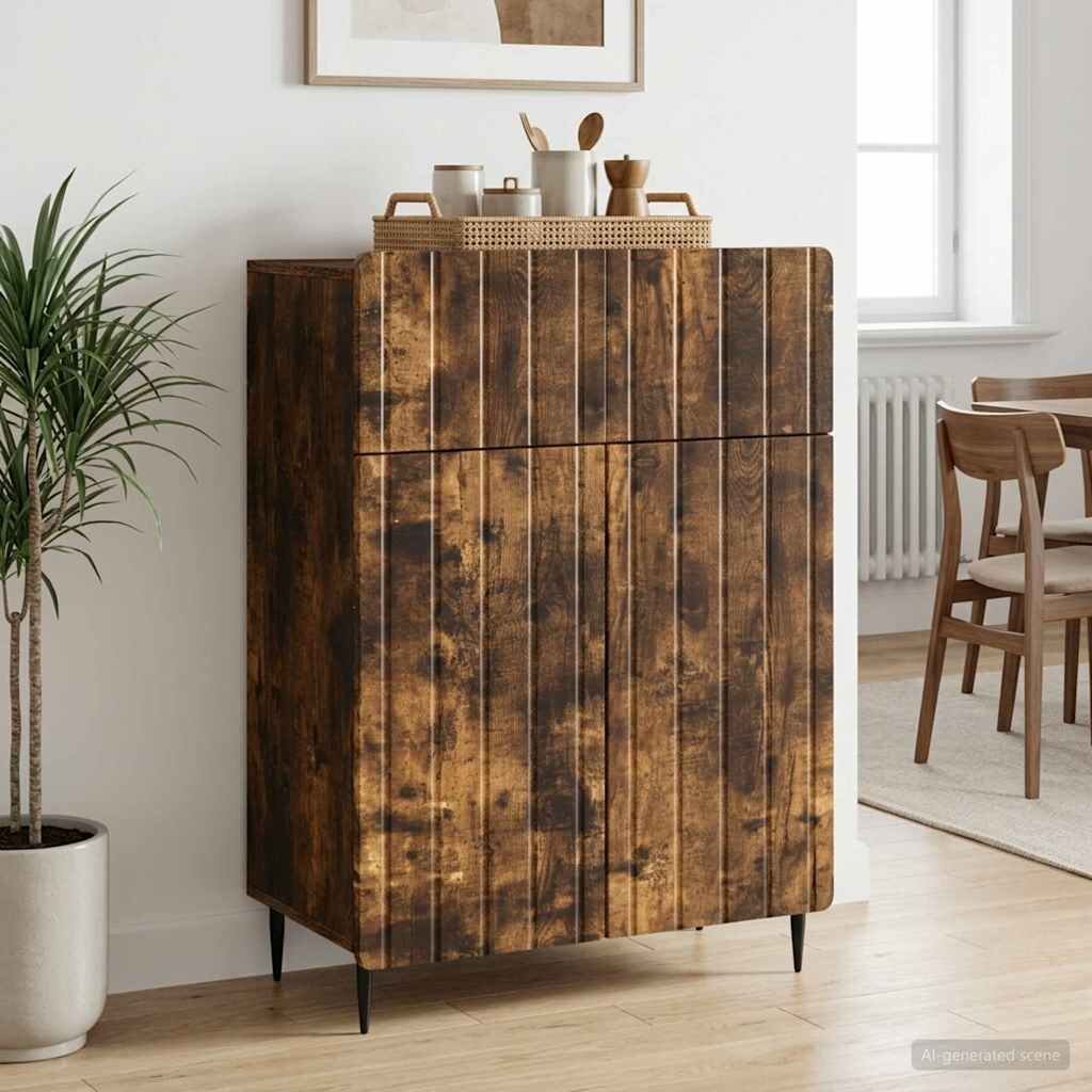 vidaXL Служебен шкаф Опушен дъб 66 x 345 x 92 см Инженерна дървесина