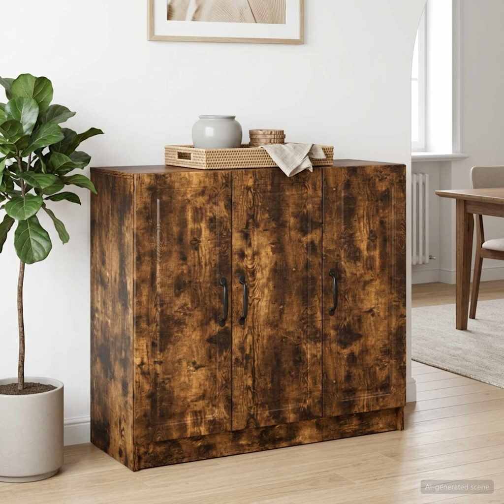 vidaXL Служебен шкаф Опушен дъб 89 x 345 x 77 см Инженерна дървесина