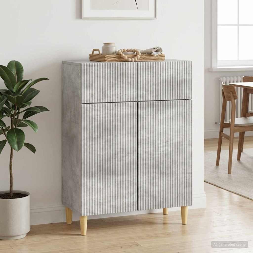 vidaXL Служебен шкаф с чекмедже Бетонно сиво 66 x 345 x 90 см