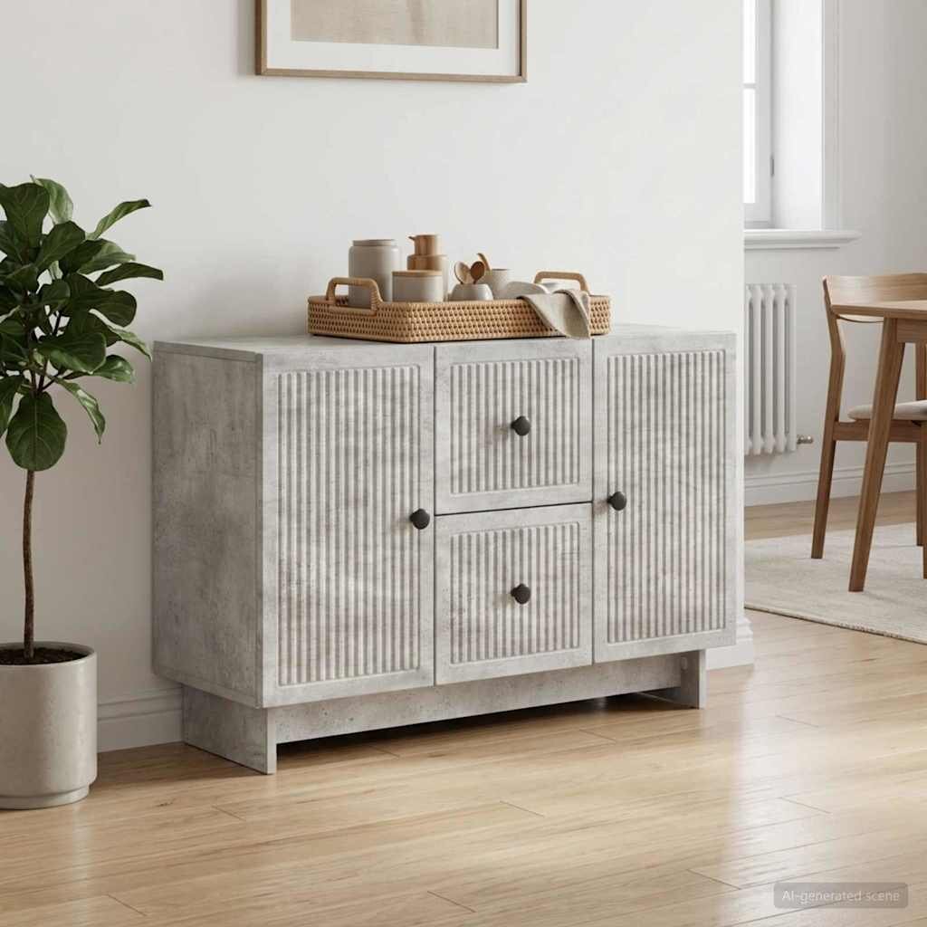 vidaXL Служебен шкаф с чекмедже Бетонно сиво 89 x 345 x 60 см