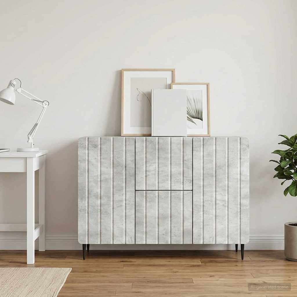 vidaXL Служебен шкаф с чекмедже Бетонно сиво 89 x 345 x 62 см