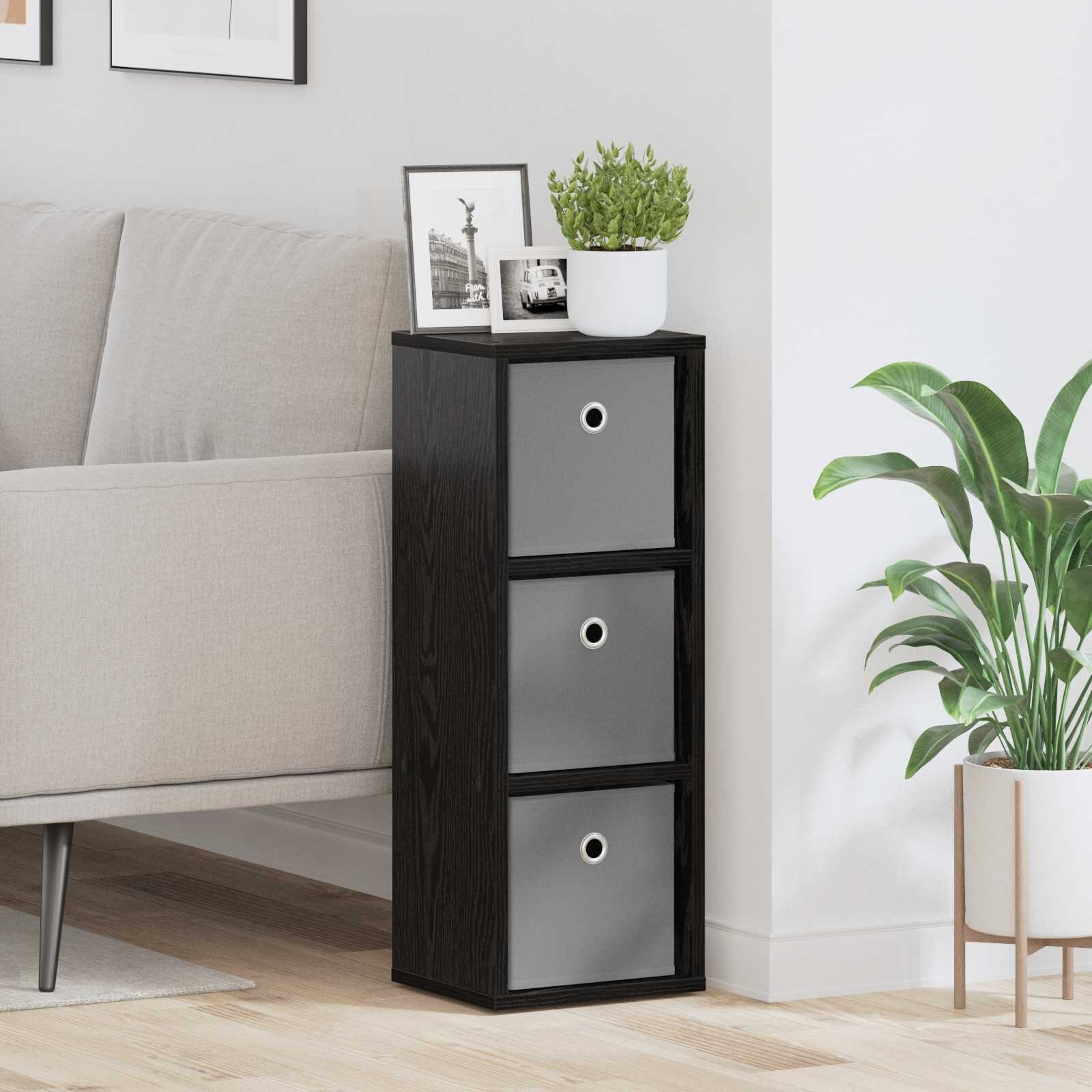 vidaXL Служебен шкаф с чекмедже Черния дъб 255 x 22 x 695 см