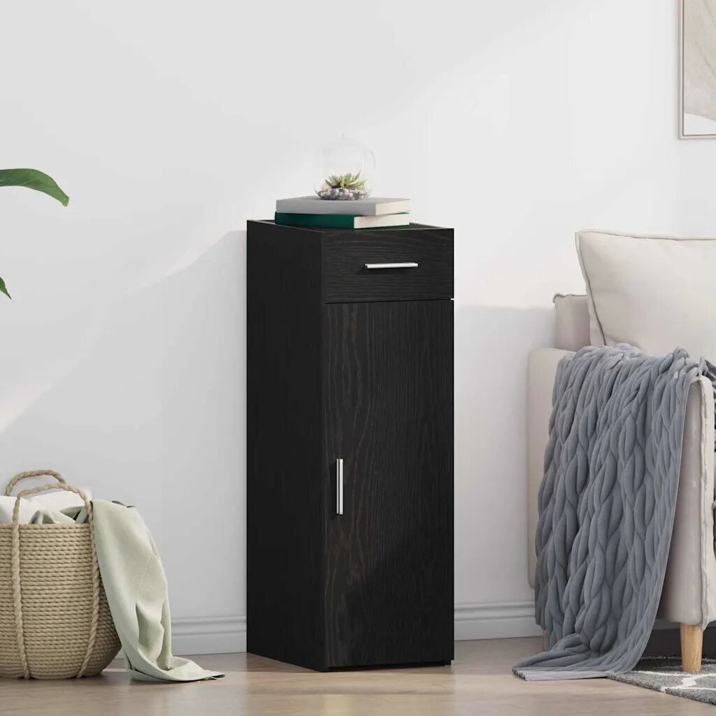 vidaXL Служебен шкаф с чекмедже Черния дъб 30 х 425 х 93 см