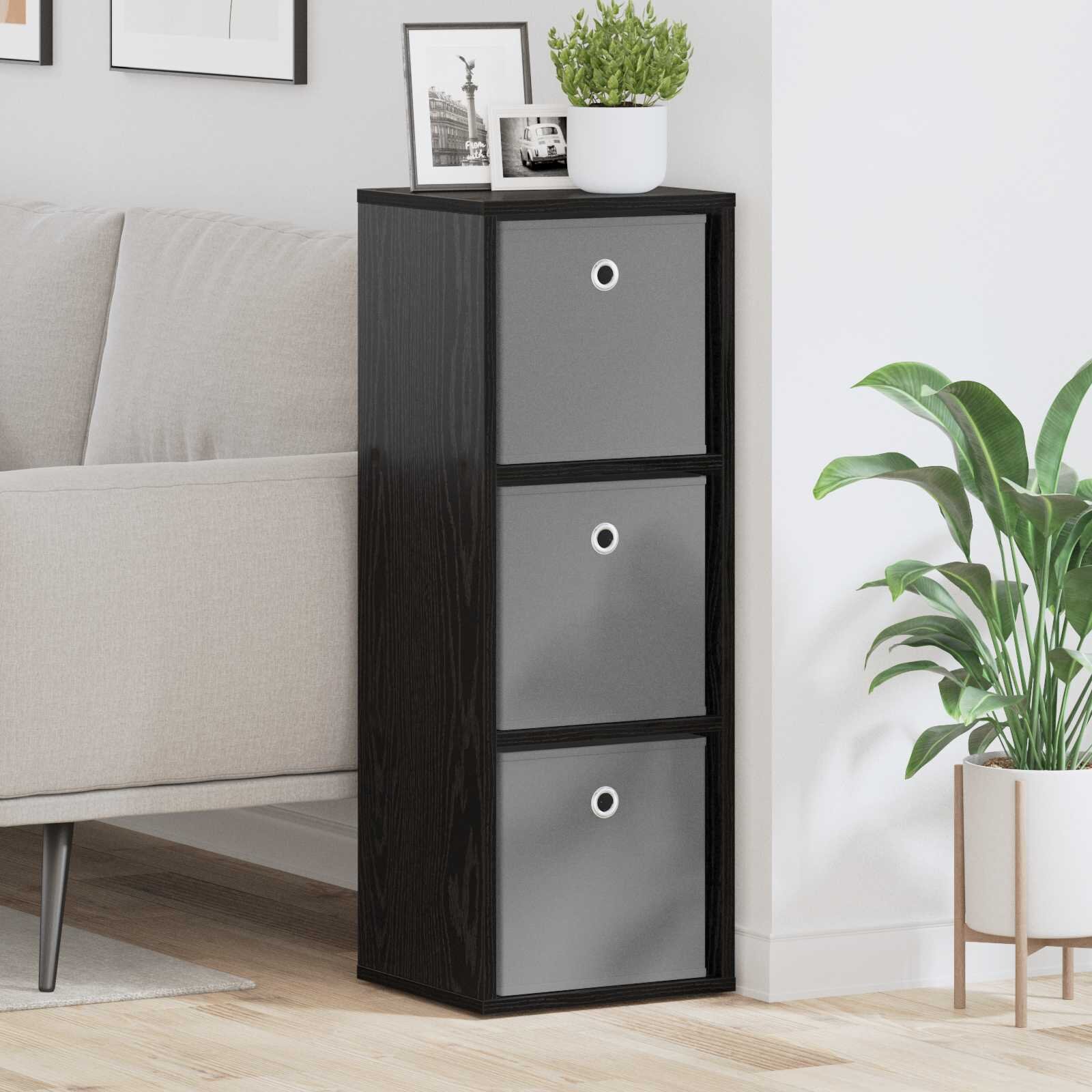 vidaXL Служебен шкаф с чекмедже Черния дъб 305 x 27 x 845 см