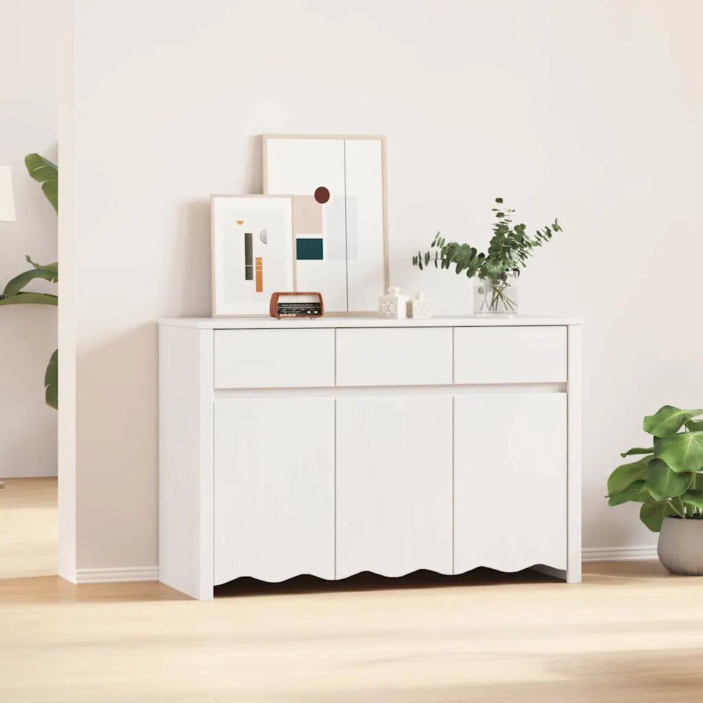 vidaXL Служебен шкаф с чекмедже Drammen Бяло 114 x 43 x 755 см