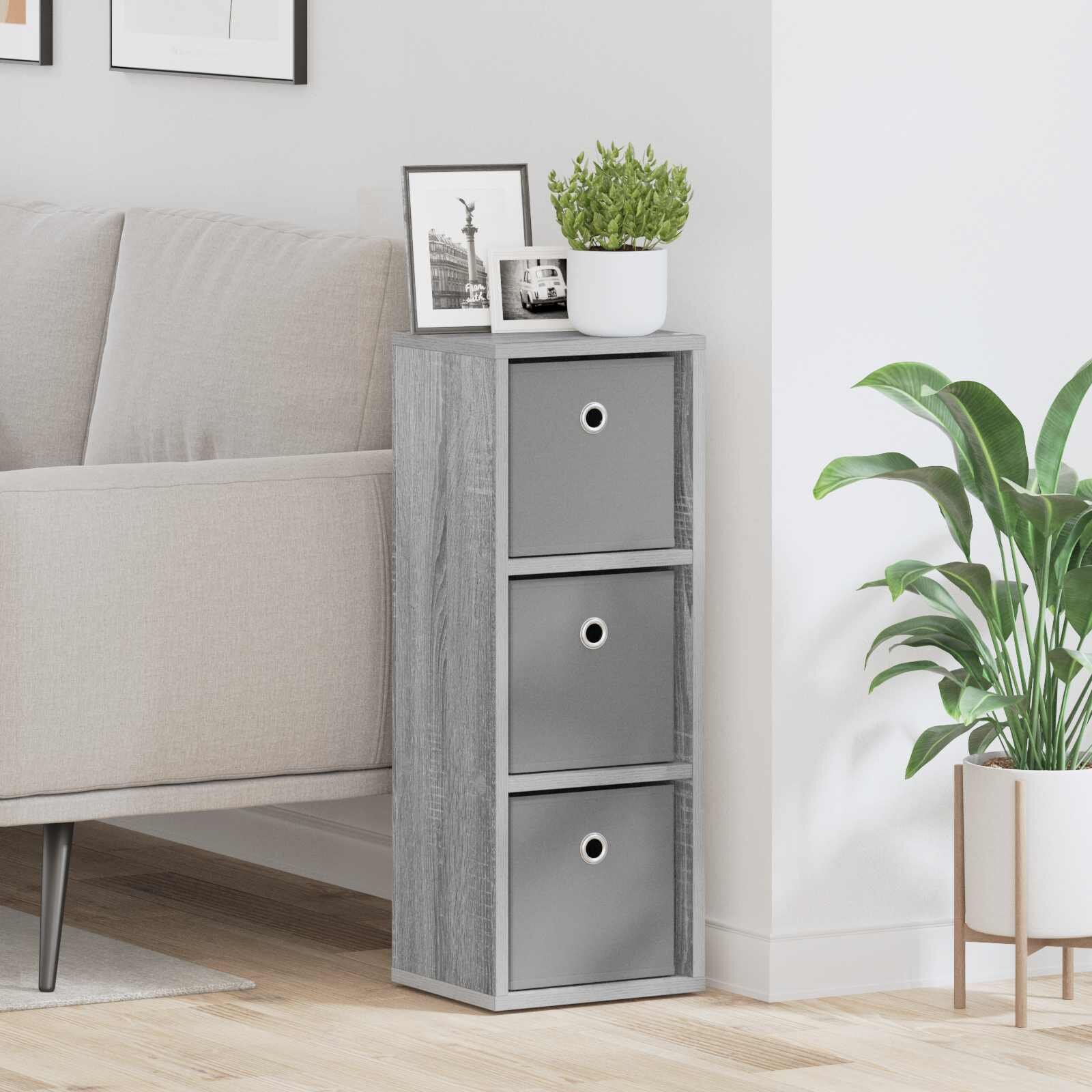 vidaXL Служебен шкаф с чекмедже Сив Сонома 255 x 22 x 695 см