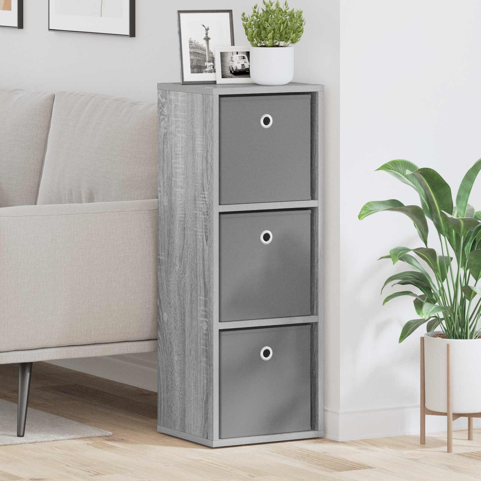 vidaXL Служебен шкаф с чекмедже Сив Сонома 305 x 27 x 845 см