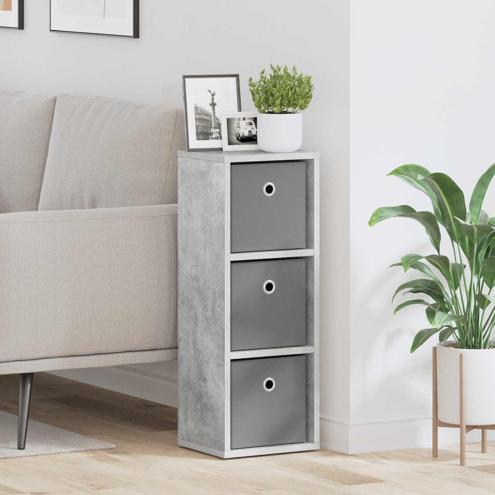 vidaXL Служебен шкаф с чекмедже Циментено сиво 255 x 22 x 695 см