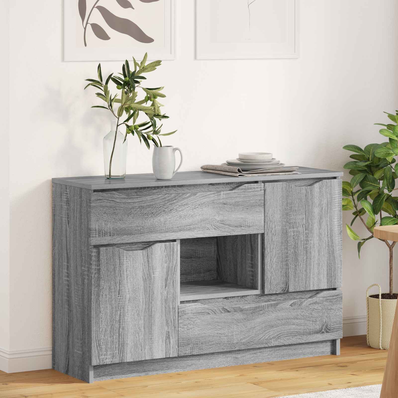 vidaXL Служебен шкаф Сив Сонома 100 x 30 x 656 Инженерна дървесина