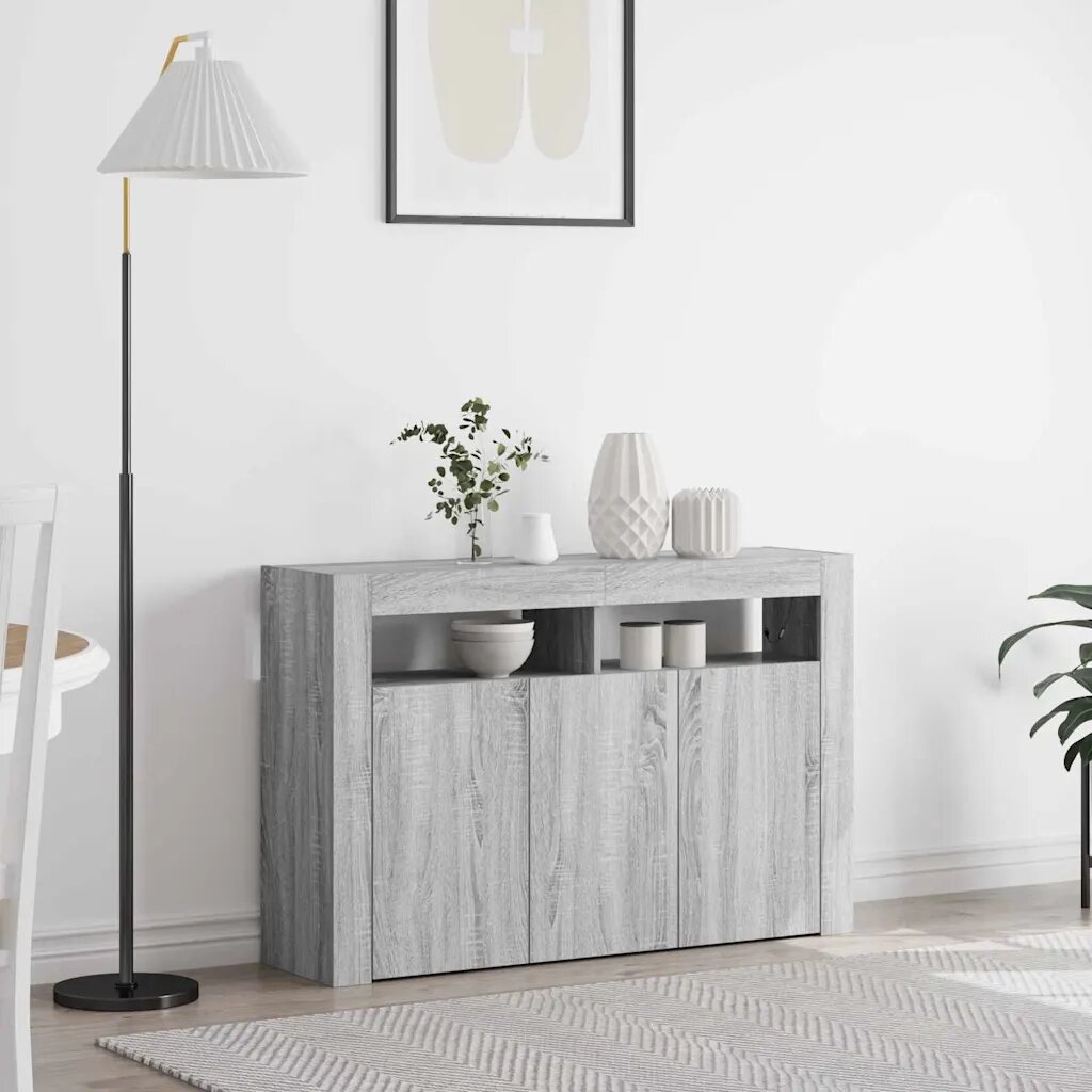 vidaXL Служебен шкаф Сив Сонома 116 x 30 x 75 см Инженерна дървесина