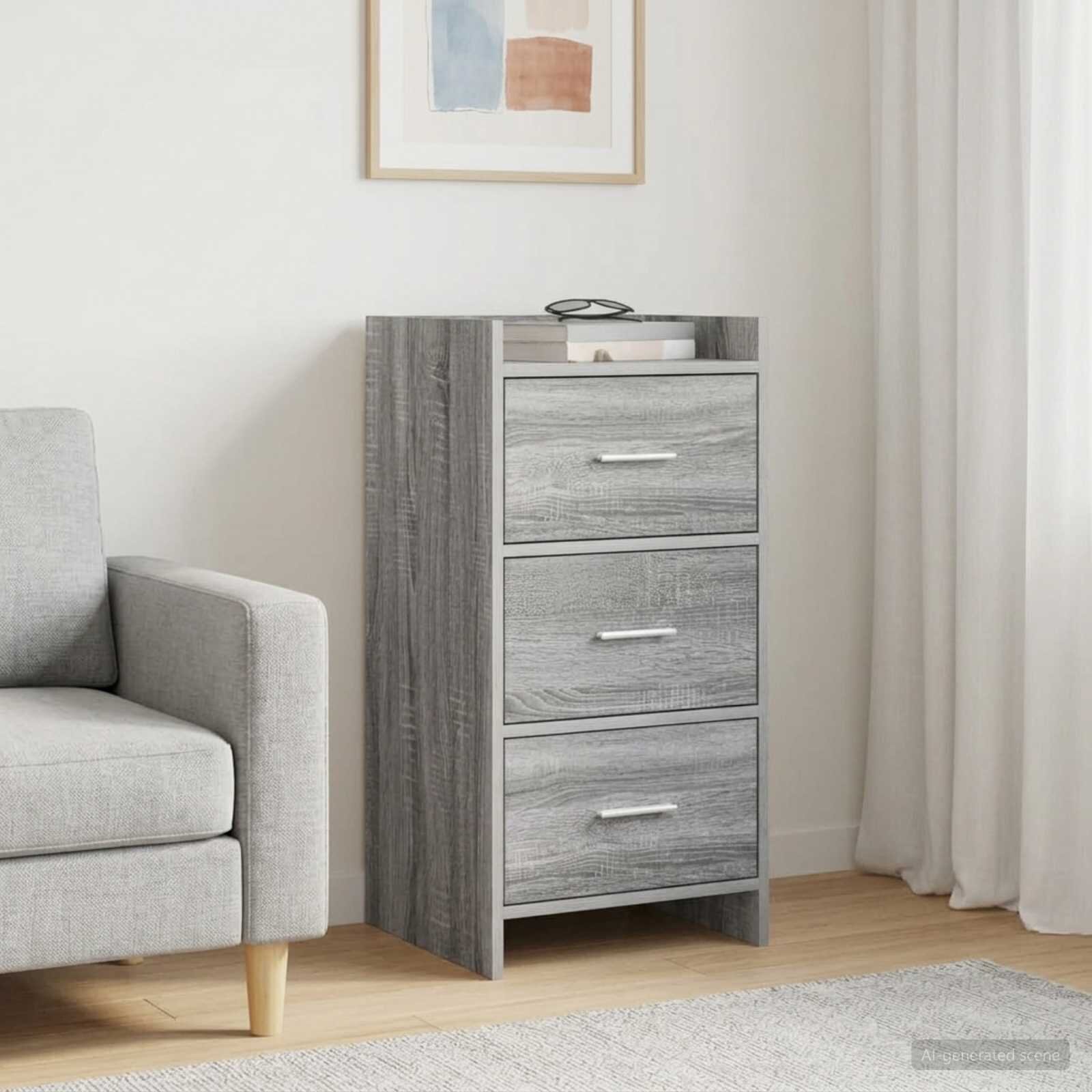 vidaXL Служебен шкаф Сив Сонома 40 x 36 x 80 см Инженерна дървесина