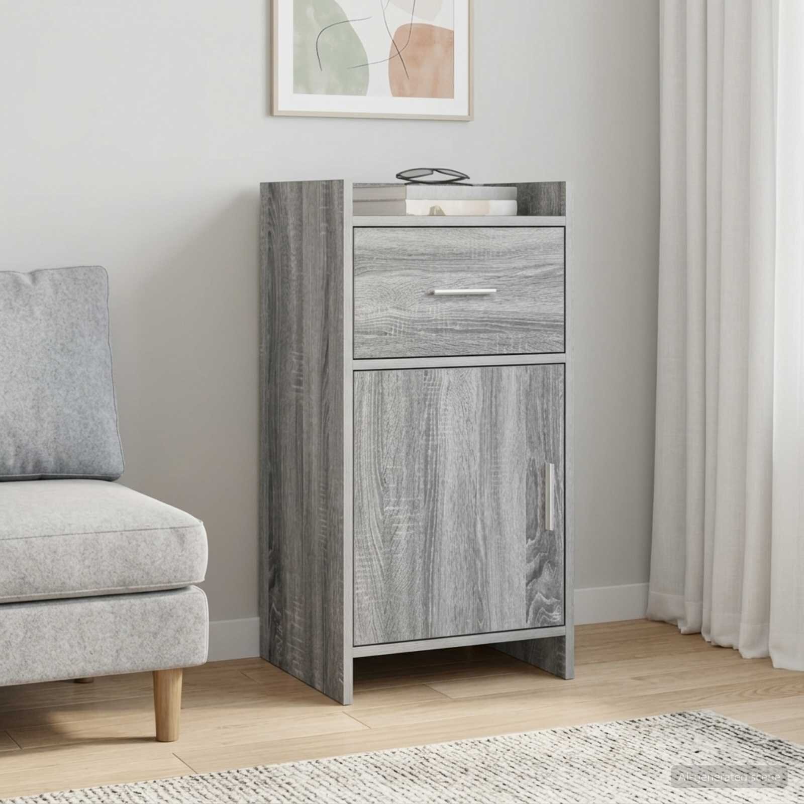 vidaXL Служебен шкаф Сив Сонома 40 x 36 x 80 см Инженерна дървесина