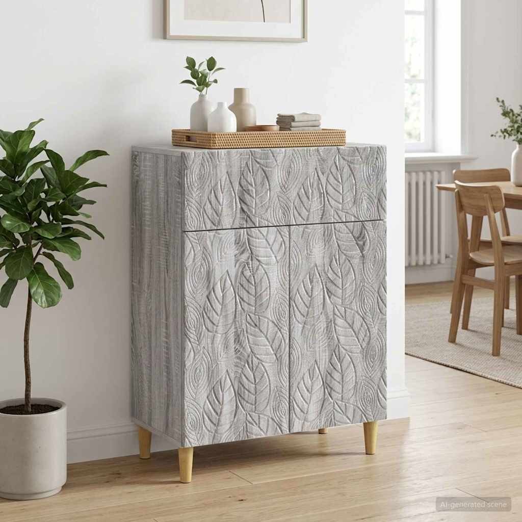 vidaXL Служебен шкаф Сив Сонома 66 x 345 x 90 см Инженерна дървесина