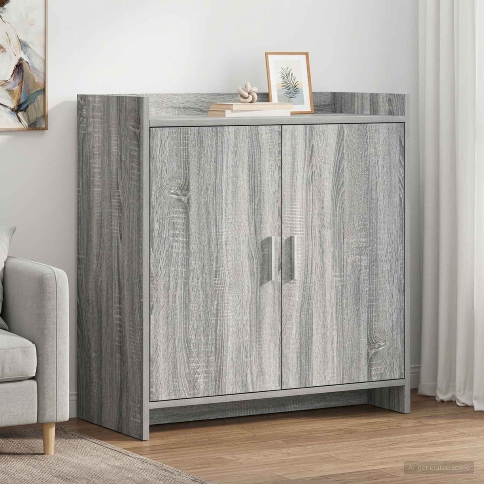 vidaXL Служебен шкаф Сив Сонома 72 x 36 x 80 см Инженерна дървесина