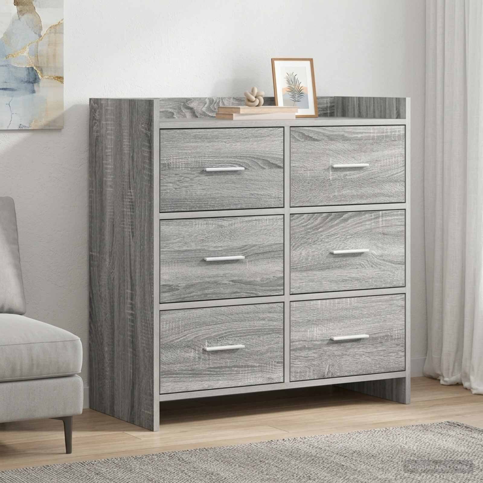 vidaXL Служебен шкаф Сив Сонома 75 x 33 x 80 см Инженерна дървесина