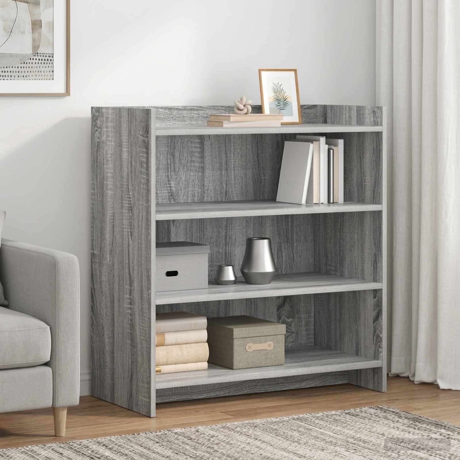 vidaXL Служебен шкаф Сив Сонома 75 x 36 x 80 см Инженерна дървесина
