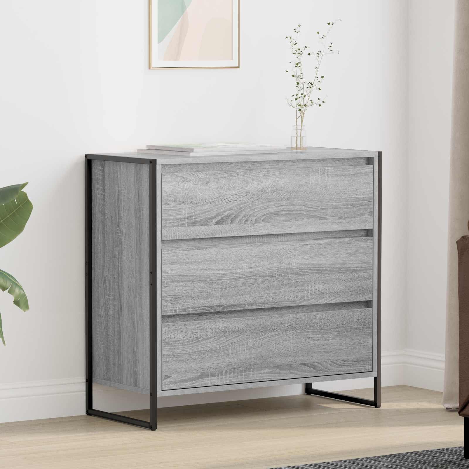 vidaXL Служебен шкаф Сив Сонома 79 x 36 x 75.5 см Инженерна дървесина