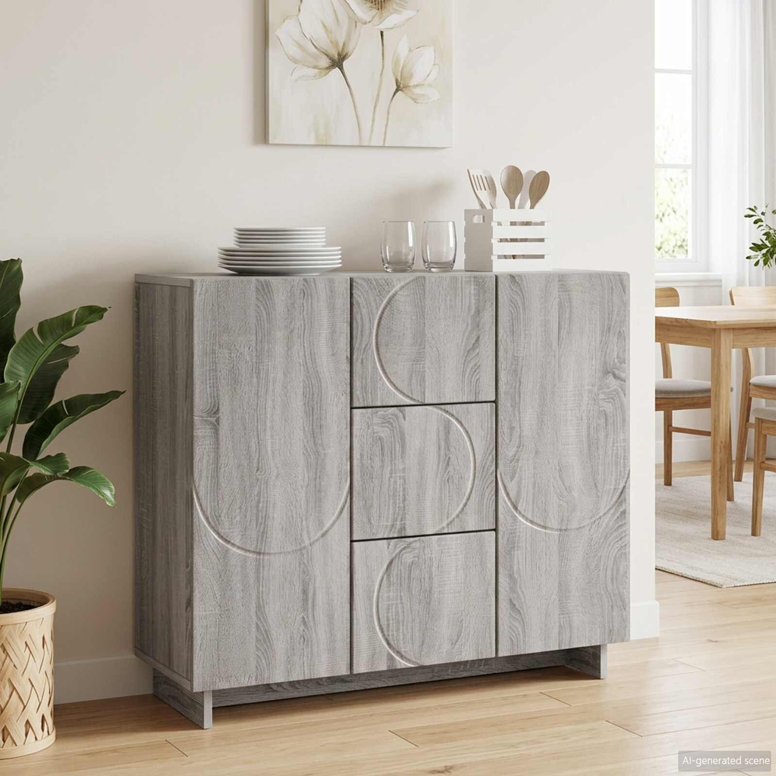vidaXL Служебен шкаф Сив Сонома 85.5 x 31 x 75 см Инженерна дървесина