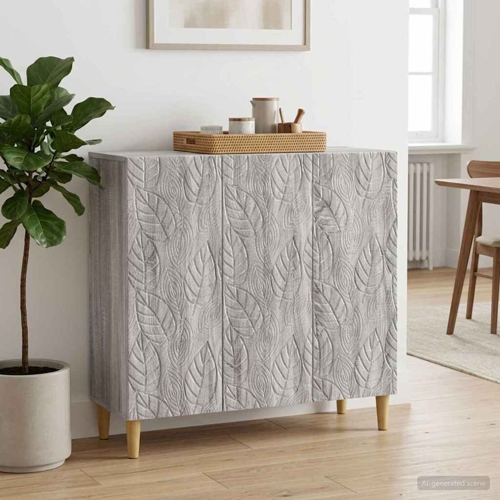 vidaXL Служебен шкаф Сив Сонома 89 x 345 x 80 см Инженерна дървесина