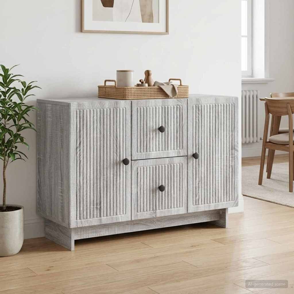 vidaXL Служебен шкаф Сива сонома 89 x 345 x 60 см Инженерна дървесина