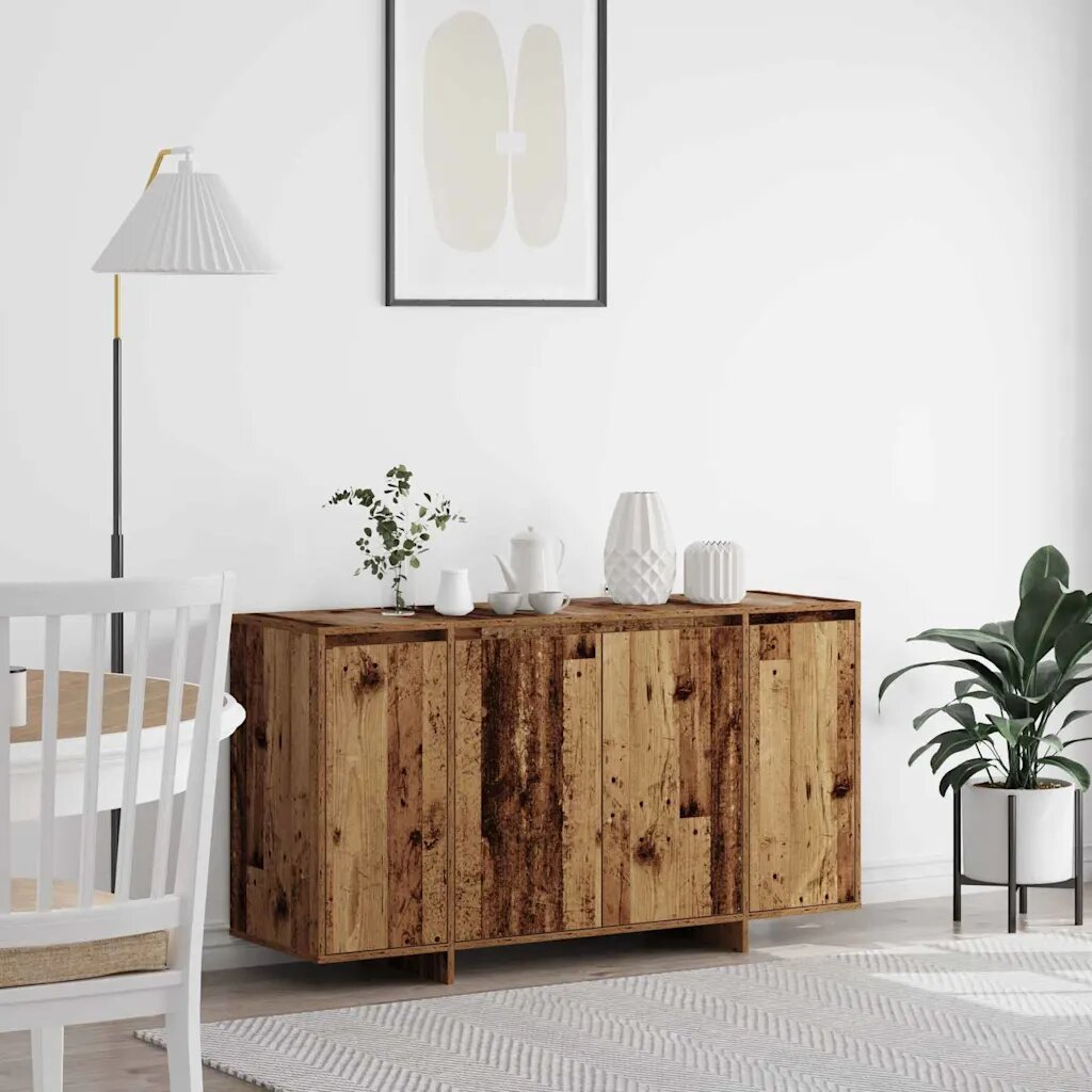 vidaXL Служебен шкаф Старо дърво 135 x 41 x 75 см Инженерна дървесина