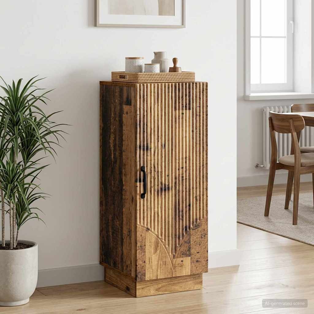 vidaXL Служебен шкаф Старо дърво 33 x 345 x 87 cm Инженерна дървесина