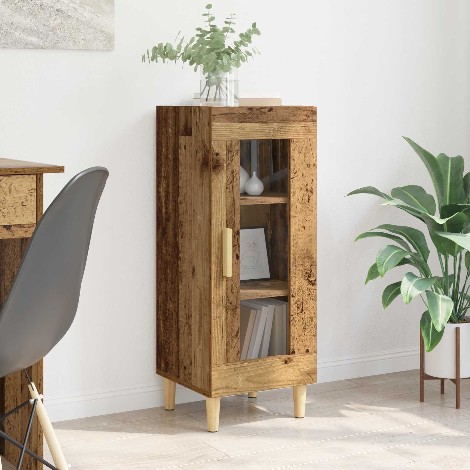 vidaXL Служебен шкаф Старо дърво 34.5 x 32.5 x 90 см