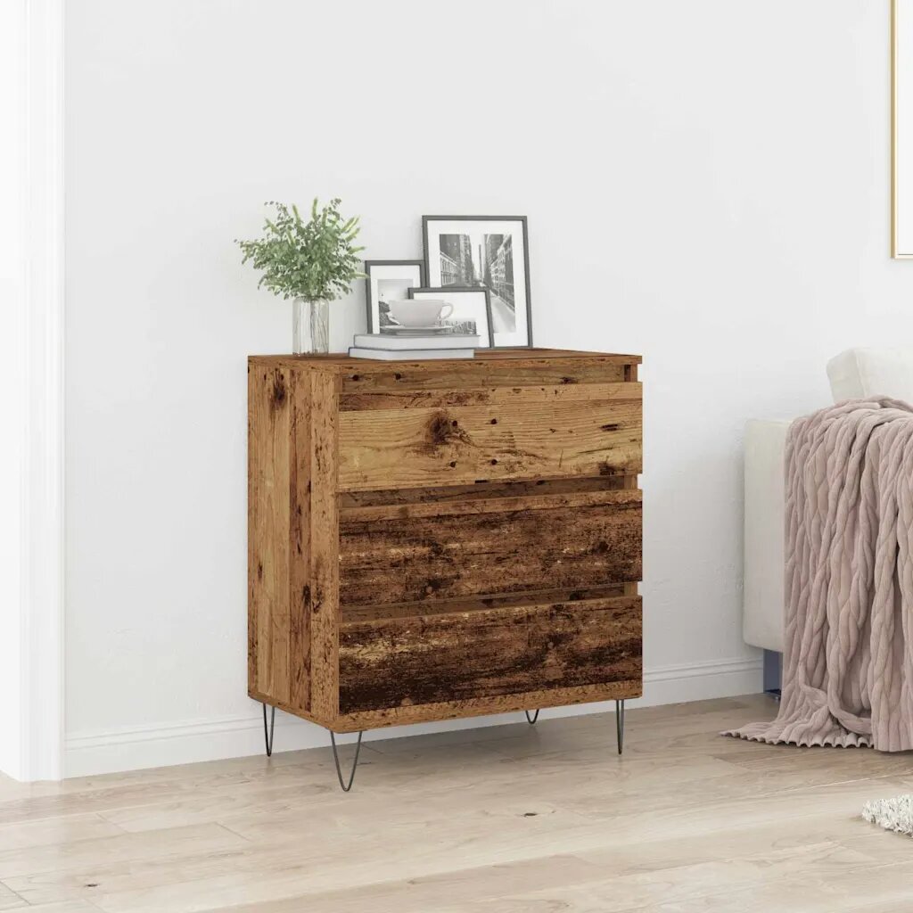 vidaXL Служебен шкаф Старо дърво 60 x 35 x 70 cm Инженерна дървесина