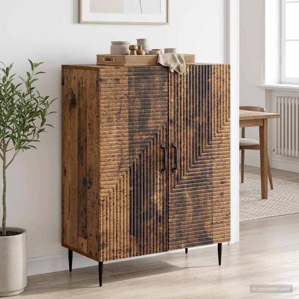 vidaXL Служебен шкаф Старо дърво 66 x 345 x 895 см