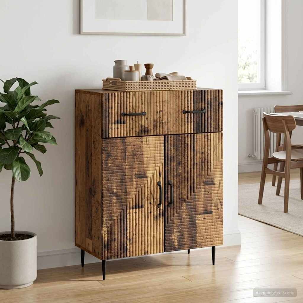 vidaXL Служебен шкаф Старо дърво 66 x 345 x 895 см